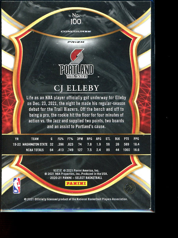 CJ Elleby 2021 Panini Select Silver Concourse RC