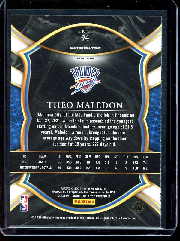 Theo Maledon 2021 Panini Select Scope Concourse RC