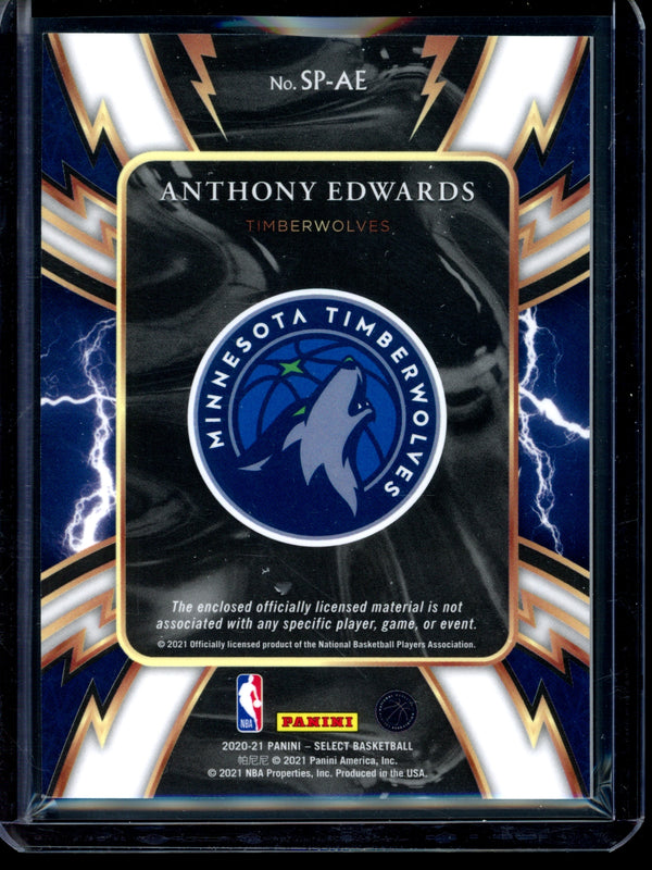 Anthony Edwards 2021 Panini Select Sparks  Patch RC