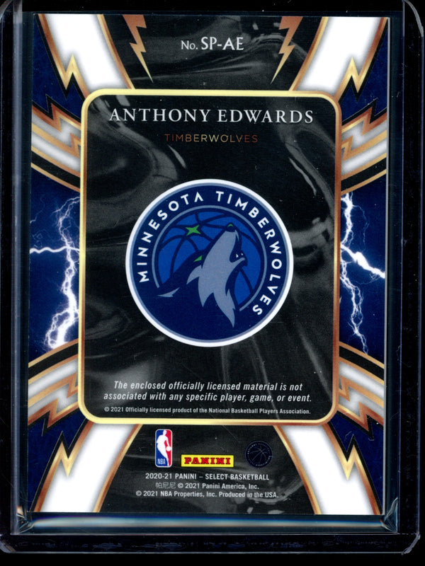 Anthony Edwards 2021 Panini Select Sparks  Patch RC