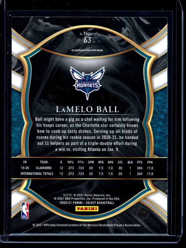 Lamelo Ball 2021 Panini Select Concourse RC