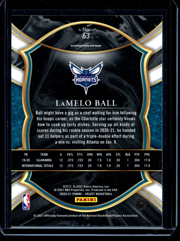 Lamelo Ball 2021 Panini Select Concourse RC