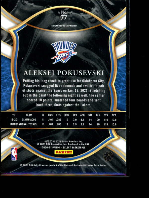 Aleksej Pokusevski 2021 Panini Select Concourse RC