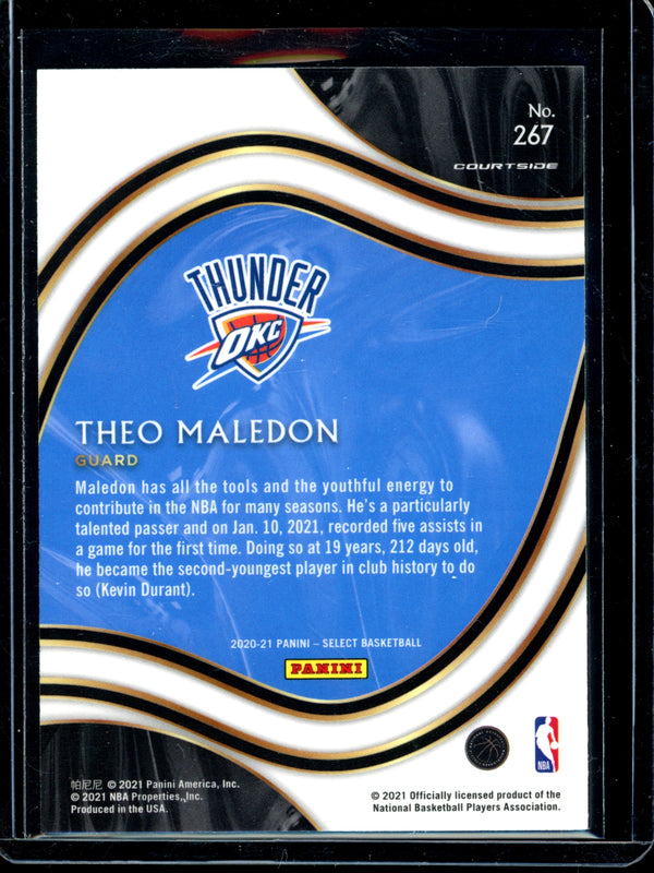 Theo Maledon 2021 Panini Select Courtside RC