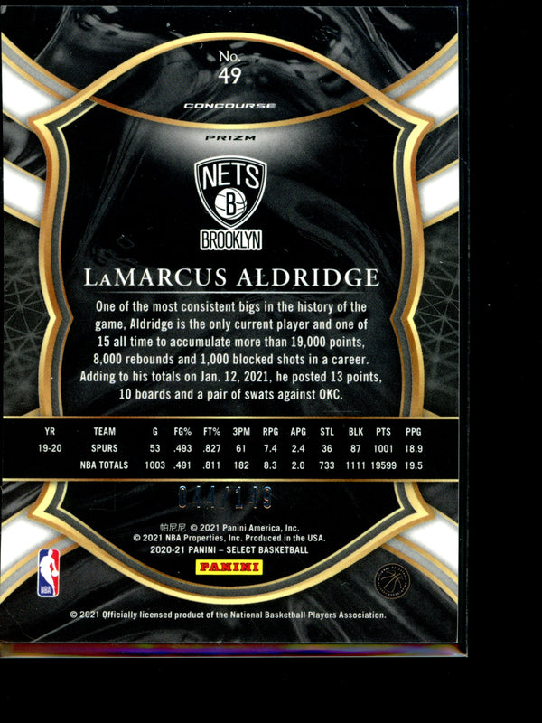 LaMarcus Aldridge 2021 Panini Select White Concourse 44/149