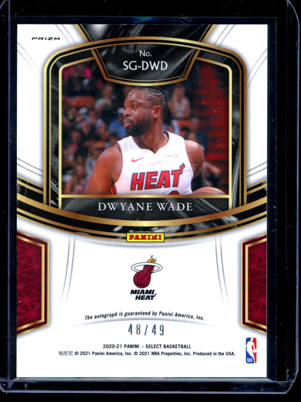 Dwayne Wade 2021 Panini Select Silver Signatures 48/49