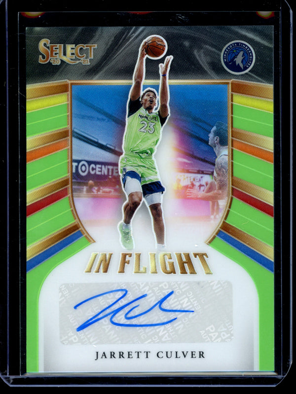 Jarrett Culver 2021 Panini Select Neon Green In Flight Signature 75/99