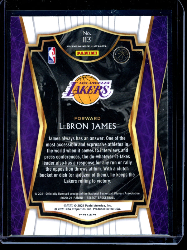 Lebron James 2021 Panini Select Silver Premier Level