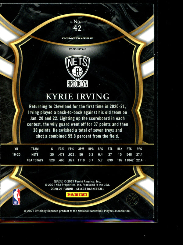 Kyrie Irving 2021 Panini Select Red/White/Blue Wave Concourse