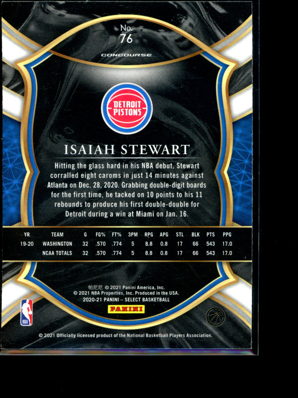 Isaiah Stewart 2021 Panini Select Concourse  RC