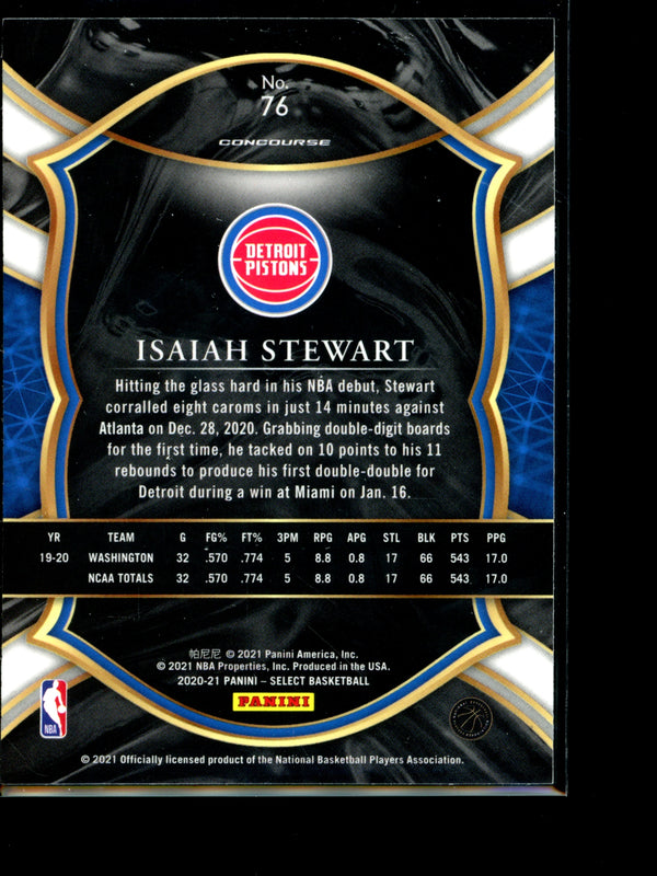 Isaiah Stewart 2021 Panini Select Concourse RC