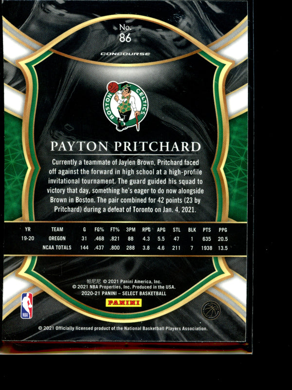 Payton Pritchard 2021 Panini Select Concourse RC