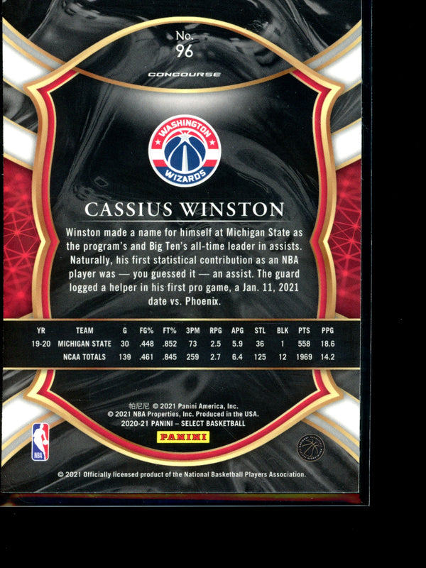 Cassius Winston 2021 Panini Select Concourse RC