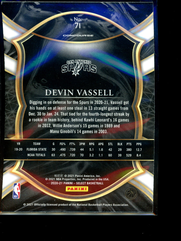 Devin Vassell 2021 Panini Select Concourse RC