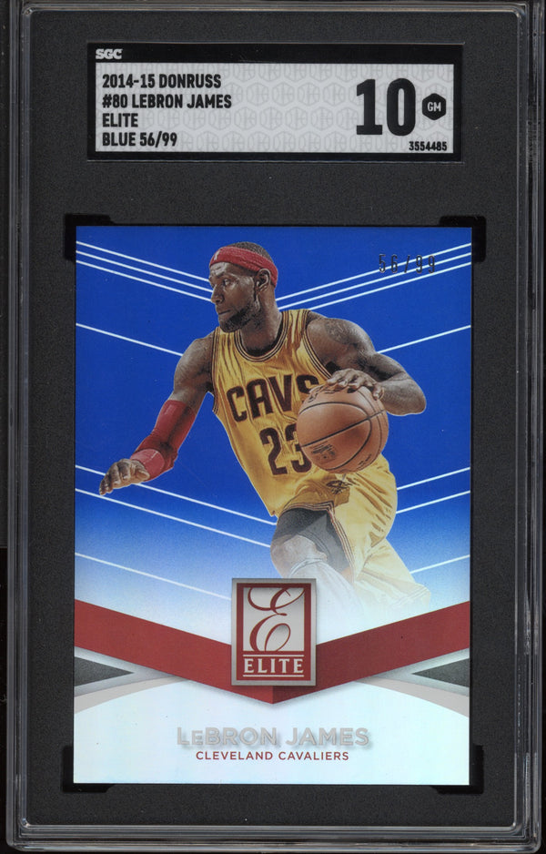 LeBron James 2014/15 Panini Donruss Elite Blue  56/99 SGC 10