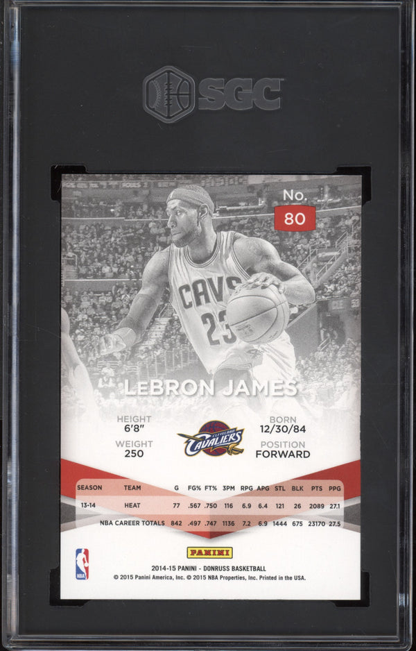 LeBron James 2014/15 Panini Donruss Elite Blue  56/99 SGC 10