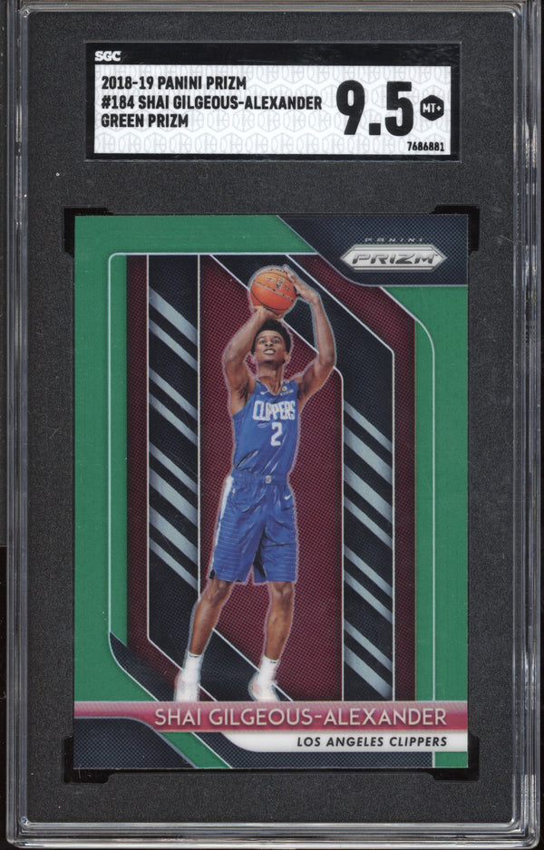 Shai Gilgeous-Alexander 2018/19 Panini Prizm Green  RC SGC 9.5