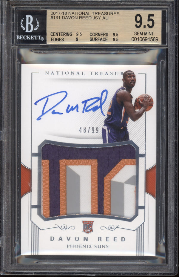 Davon Reed 2017/18 Panini National Treasures RPA RC 48/99 BGS  9.5 / 10