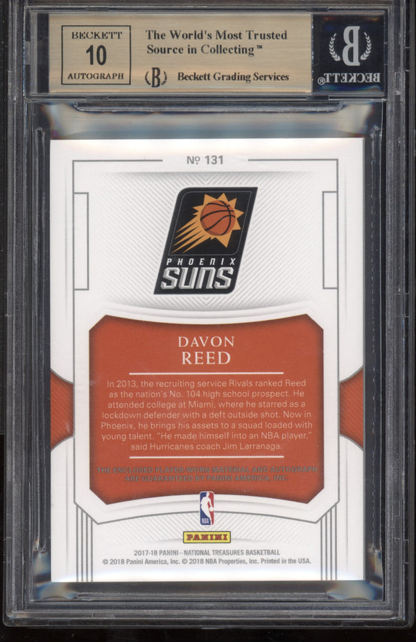 Davon Reed 2017/18 Panini National Treasures RPA RC 48/99 BGS  9.5 / 10