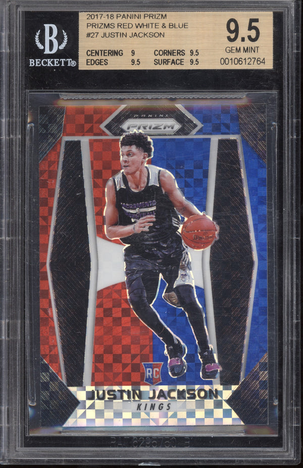 Justin Jackson 2017/18 Panini Prizm Red White & Blue RC BGS  9.5