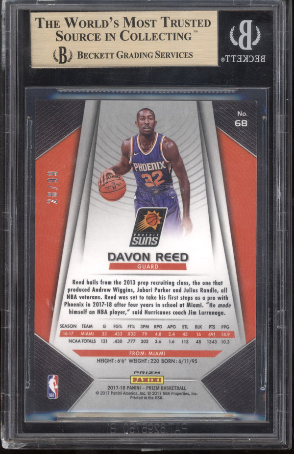 Davon Reed 2017/18  Panini Prizm Blue Ice RC 28/99 BGS 9.5