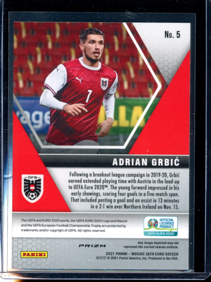 Adrian Grbic 2021 Panini Mosaic Euro Silver Parallel RC