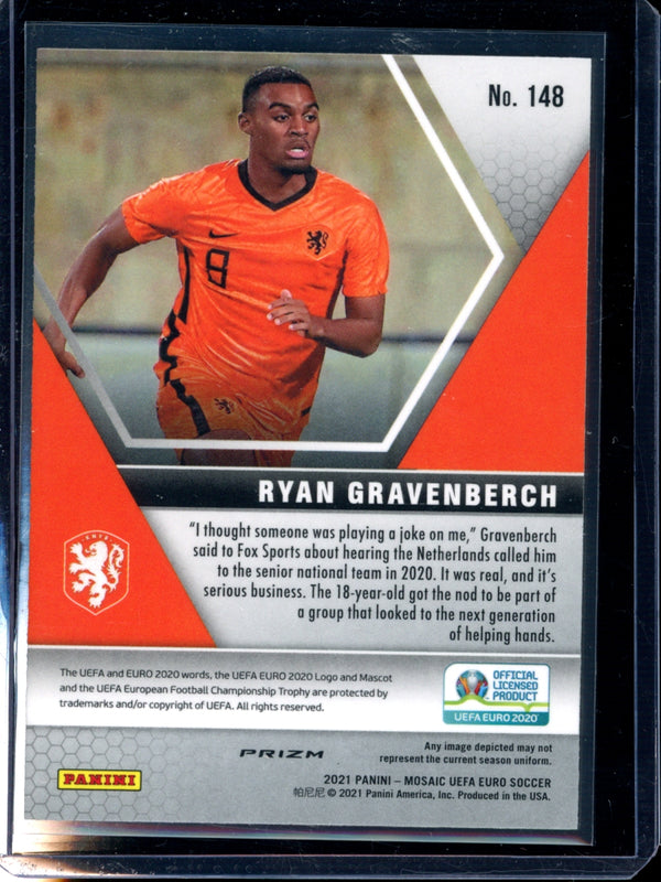 Ryan Gravenberch 2021 Panini Mosaic Euro Silver Parallel RC