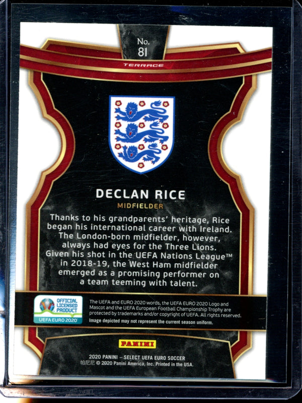 Declan Rice 2020 Panini Select Euro Terrace RC