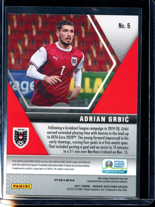 Adrian Grbic 2021 Panini Mosaic Euro Red Parallel RC