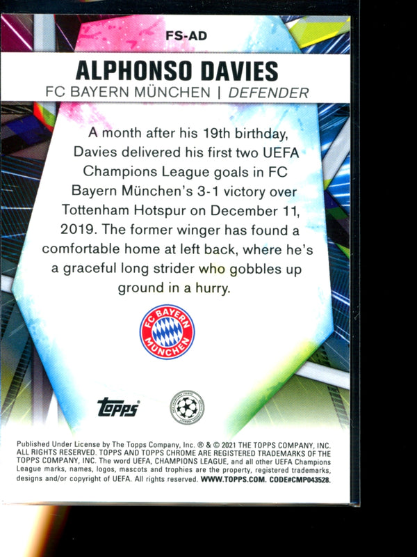 Alphonso Davies 2021 Topps Chrome Champions League Future Stars