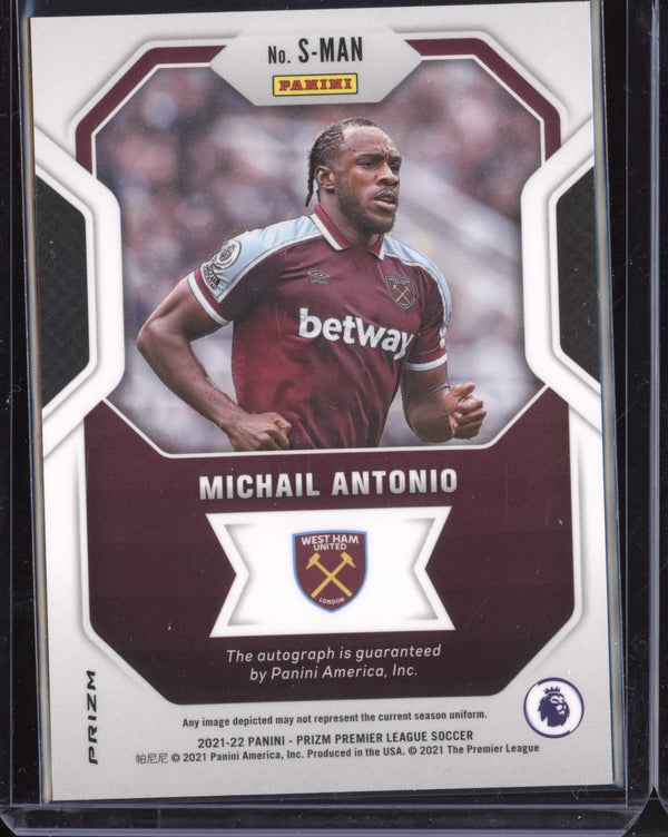 Michail Antonio 2021-22 Panini Prizm Premier League Blue Shimmer Signatures