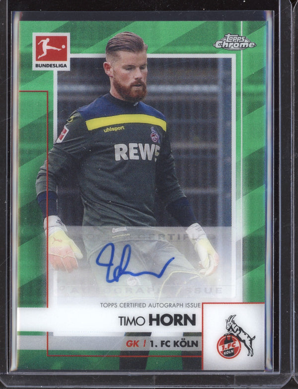 Timo Horn 2020-21 Topps  Chrome Bundesliga Green Chrome Autograph 37/99