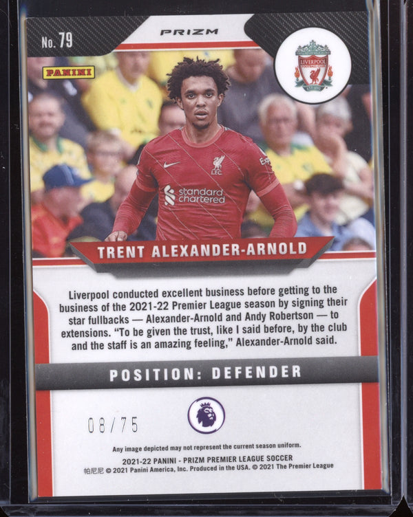 Trent Alexander-Arnold 2021-22 Panini Prizm Premier League Blue Ice Prizm 08/75