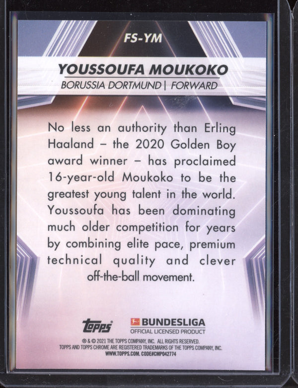 Youssoufa Moukoko 2020-21 Topps  Chrome Bundesliga Future Stars RC