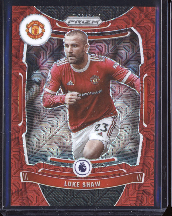 Luke Shaw 2021-22 Panini Prizm Premier League Red Mojo 134/159