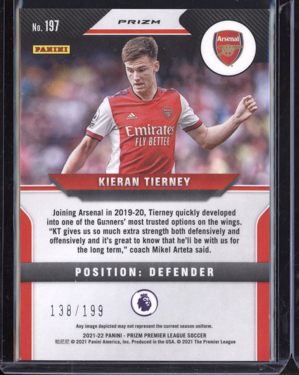 Kieran Tierney 2021-22 Panini Prizm Premier League Red Prizm 138/199