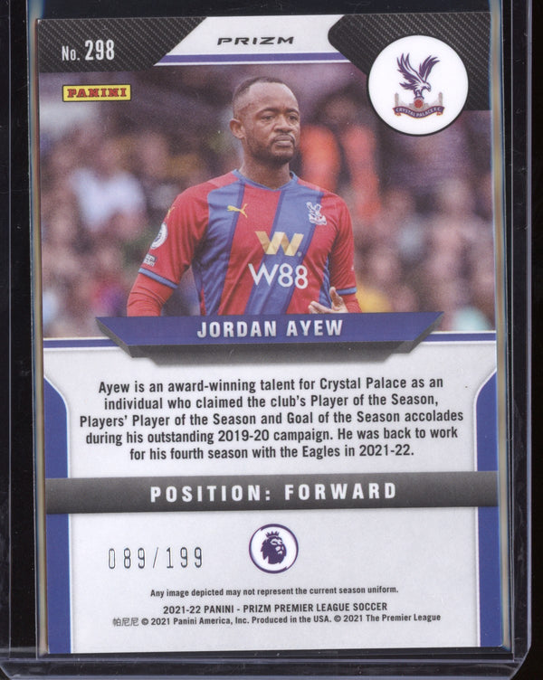 Jordan Ayew 2021-22 Panini Prizm Premier League Red Prizm 89/199