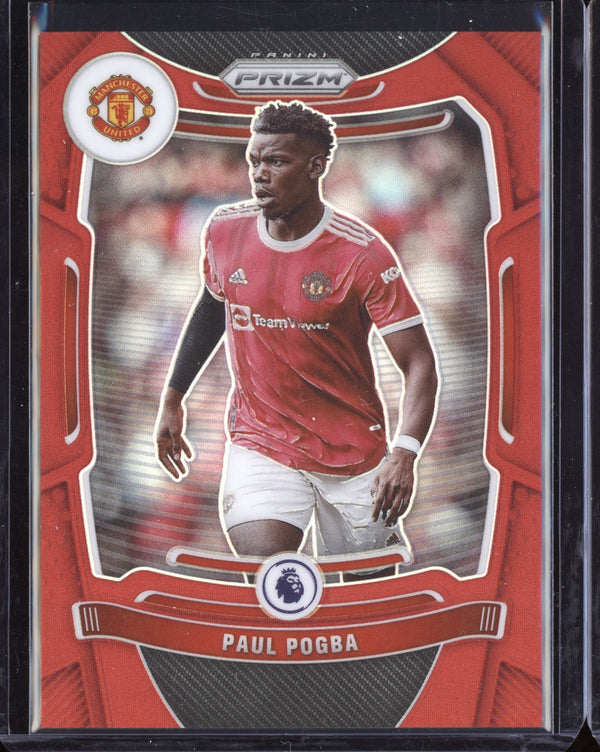 Paul Pogba 2021-22 Panini Prizm Premier League Red Prizm 148/199