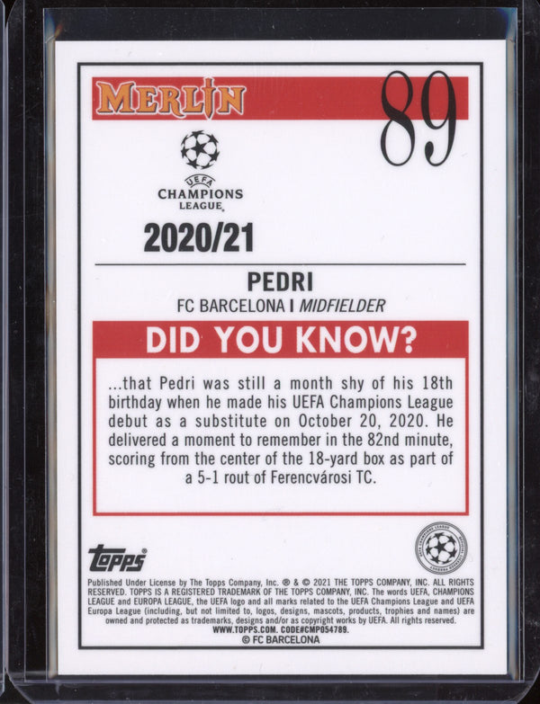 Pedri 2020-21 Topps  Merlin UEFA Champions League RC