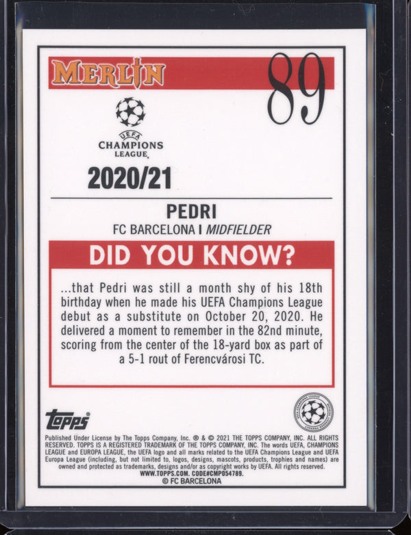 Pedri 2020-21 Topps  Merlin UEFA Champions League RC