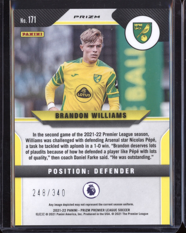 Brandon Williams 2021-22 Panini Prizm Premier League Blue Prizm 248/340