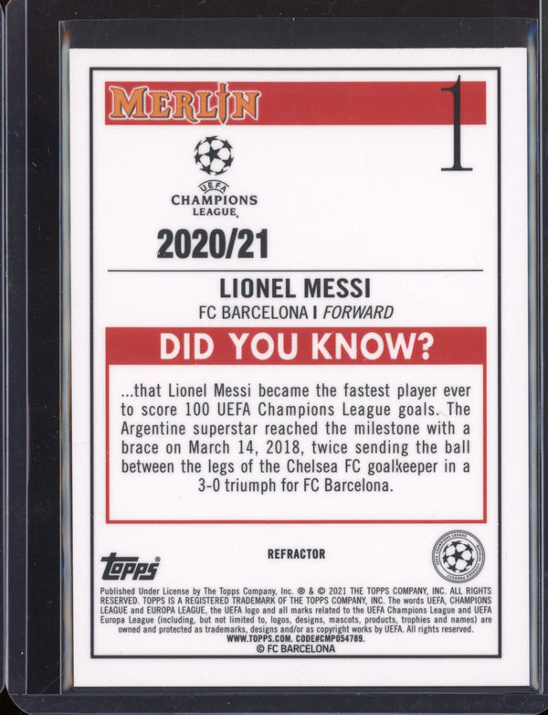 Lionel Messi 2020-21 Topps  Merlin UEFA Champions League Refractor