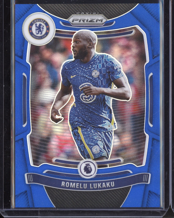 Romelu Lukaku 2021-22 Panini Prizm Premier League Blue Prizm 146/340