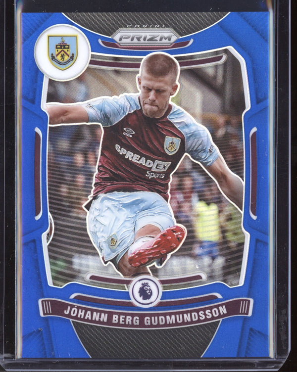 Johann Berg Gudmundsson 2021-22 Panini Prizm Premier League Blue Prizm 9/340