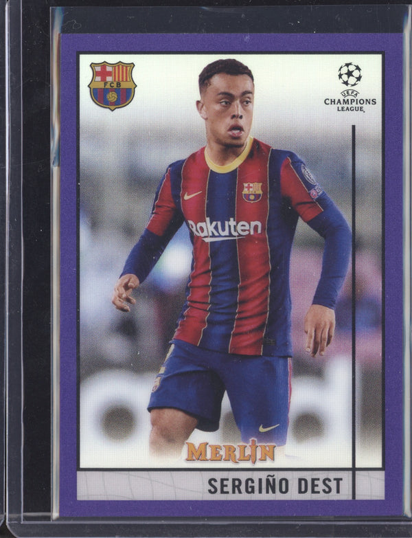 Sergino Dest 2020-21 Topps  Merlin UEFA Champions League Purple Refractor 254/299