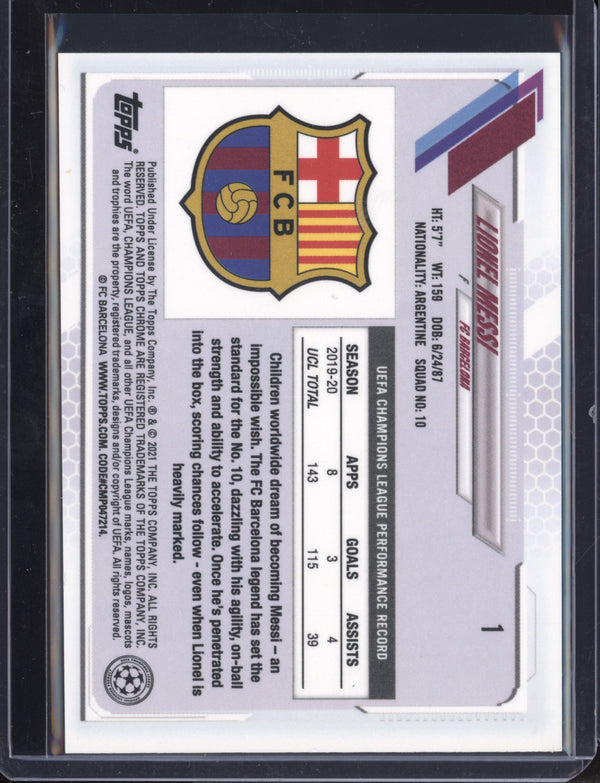 Lionel Messi 2020-21 Topps  Chrome Sapphire UEFA Champions League