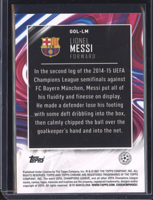 Lionel Messi 2020-21 Topps  Chrome UEFA Champions League Golazo