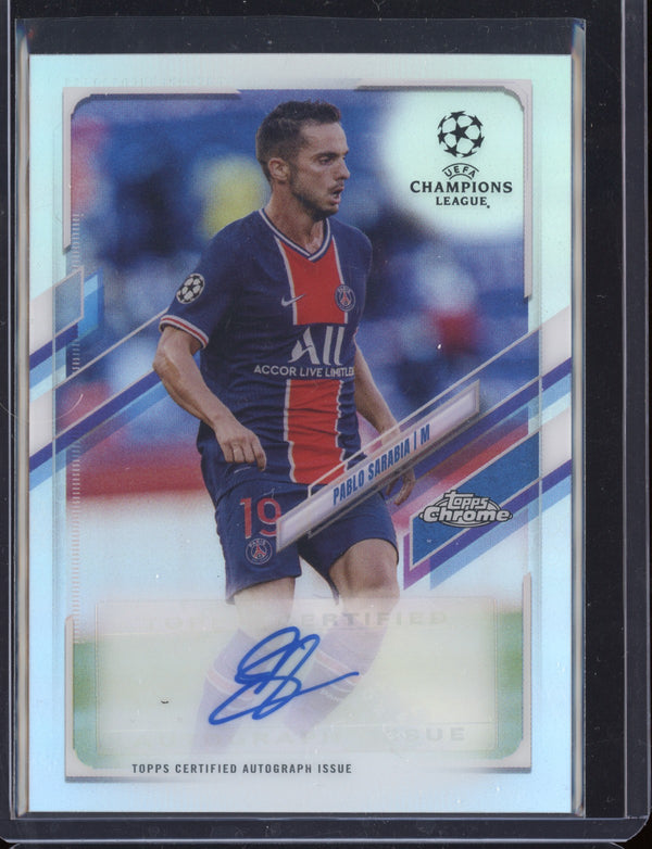 Pablo Sarabia 2020-21 Topps  Chrome UEFA Champions League Chrome Autograph