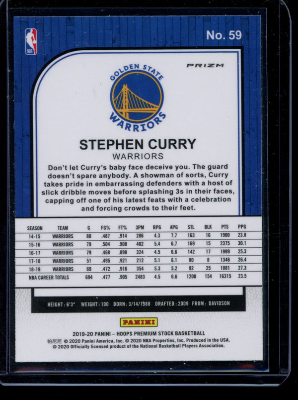 Stephen Curry 2019-20 Panini Hoops Premium Silver