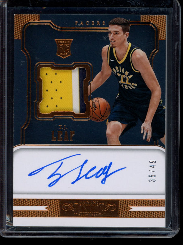 TJ Leaf 2017-18 Panini Dominion Copper RPA RC 35/49